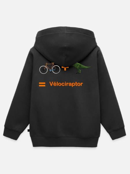 Velociraptor - Kinder Premium Organic Zip Hoodie - Schwarz