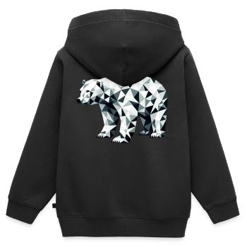 Eisbär // polar bear - Kinder Premium Organic Zip Hoodie - Schwarz - Hinten - AI Model Kid Male (0cm)