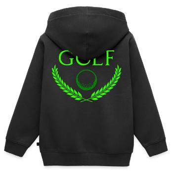 Golfe - Sweat Premium à capuche zippé enfant bio - noir - Dos - AI Model Kid Male (0cm)