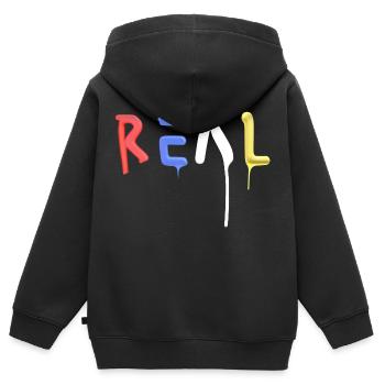 Real - Kinder Premium Organic Zip Hoodie - Schwarz - Hinten - AI Model Kid Male (0cm)