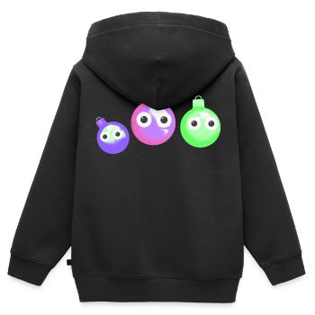 Christbaumkugeln, Kugeln, Weihnachten,Familie - Kinder Premium Organic Zip Hoodie - Schwarz - Hinten - AI Model Kid Male (0cm)