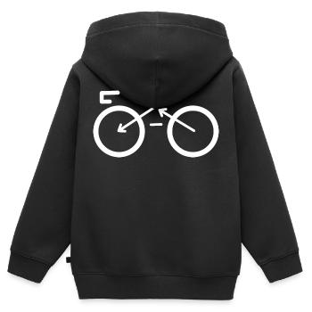 Bike Shapes - Kids Premium Organic Zip-up Hoodie - black - Back - AI Model Kid Male (0cm)