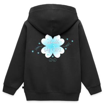 baby girl - Kinder Premium Organic Zip Hoodie - Schwarz - Hinten - AI Model Kid Male (0cm)