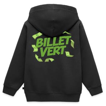 Billet vert - Sweat Premium à capuche zippé enfant bio - noir - Dos - AI Model Kid Male (0cm)