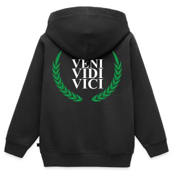 VENI VIDE VICE - Sweat Premium à capuche zippé enfant bio - noir - Dos - AI Model Kid Male (0cm)