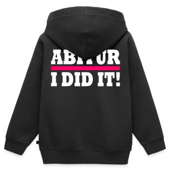 Abitur - Kinder Premium Organic Zip Hoodie - Schwarz - Hinten - AI Model Kid Male (0cm)