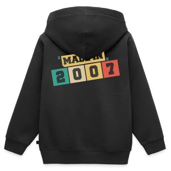 2007 Birthday 2007 Born in 2007 Birthday - Kids Premium Organic Zip-up Hoodie - black - Back - AI Model Kid Male (0cm)