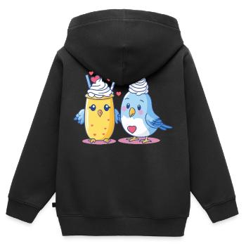 Bird topping - Kids Premium Organic Zip-up Hoodie - black - Back - AI Model Kid Male (0cm)