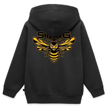 Stachel: Die wütende Wespe - Kinder Premium Organic Zip Hoodie - Schwarz - Hinten - AI Model Kid Male (0cm)