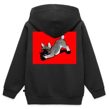 Frensh Dog - Kinder Premium Organic Zip Hoodie - Schwarz - Hinten - AI Model Kid Male (0cm)