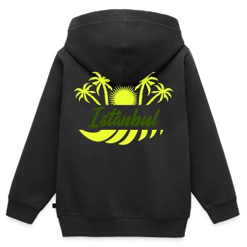 istanbul - Kinder Premium Organic Zip Hoodie - Schwarz - Hinten - AI Model Kid Male (0cm)