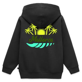 Majorque - Sweat Premium à capuche zippé enfant bio - noir - Dos - AI Model Kid Male (0cm)