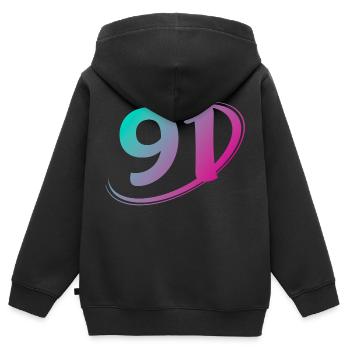Nummer 91 mehrfarbig - Kinder Premium Organic Zip Hoodie - Schwarz - Hinten - AI Model Kid Male (0cm)