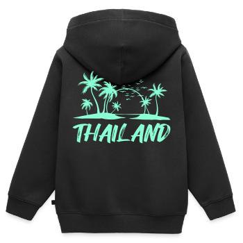 Thaïlande - Sweat Premium à capuche zippé enfant bio - noir - Dos - AI Model Kid Male (0cm)
