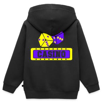 Würfel Casino - Kinder Premium Organic Zip Hoodie - Schwarz - Hinten - AI Model Kid Male (0cm)