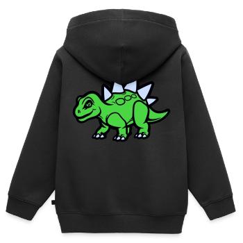 Stegosaurus Comic - Kids Premium Organic Zip-up Hoodie - black - Back - AI Model Kid Male (0cm)