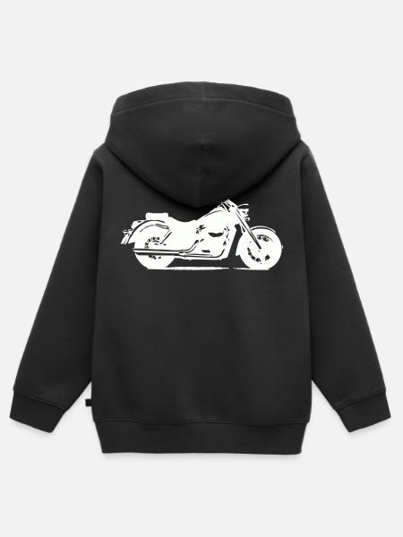 Motorrad - Kinder Premium Organic Zip Hoodie - Schwarz
