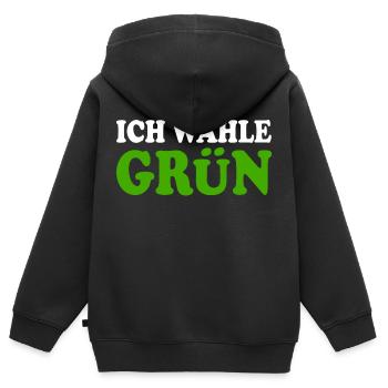 ich wähle grün - Kinder Premium Organic Zip Hoodie - Schwarz - Hinten - AI Model Kid Male (0cm)