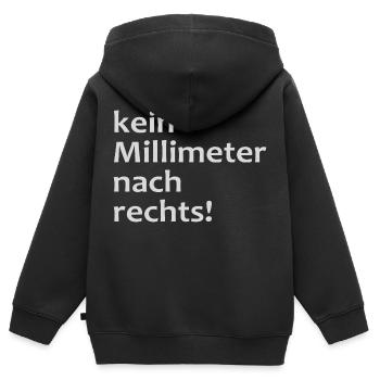 kein millimeter nach rechts! - Kinder Premium Organic Zip Hoodie - Schwarz - Hinten - AI Model Kid Male (0cm)
