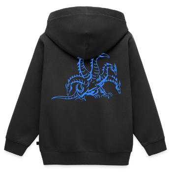 drache hydra - Kinder Premium Organic Zip Hoodie - Schwarz - Hinten - AI Model Kid Male (0cm)