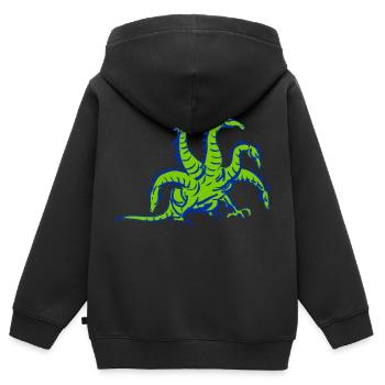 Dragon Hydra Dragon - Kids Premium Organic Zip-up Hoodie - black - Back - AI Model Kid Male (0cm)
