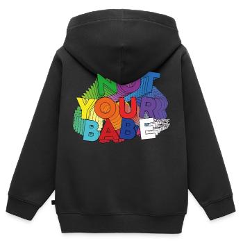 NOT YOUR BABE - Sweat Premium à capuche zippé enfant bio - noir - Dos - AI Model Kid Male (0cm)
