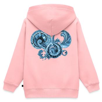 Blaues Ornament - Kinder Premium Organic Zip Hoodie - Rosa - Hinten - AI Model Kid Female (0cm)