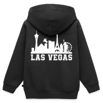 Horizon de Vegas - Sweat Premium à capuche zippé enfant bio - noir - Dos - AI Model Kid Male (0cm)