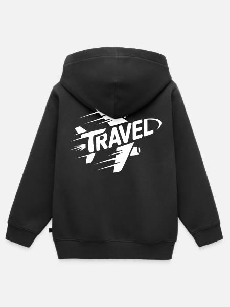 Viaggi - Pittogramma Cool Holiday - Felpa Premium con cappuccio con zip bambino bio - nero