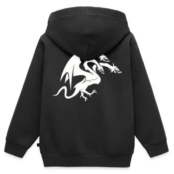 dragon 3 head - Kinder Premium Organic Zip Hoodie - Schwarz - Hinten - AI Model Kid Male (0cm)