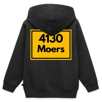 Ortsschild - damals Retro alte PLZ 4130 MOERS - Kinder Premium Organic Zip Hoodie - Schwarz - Hinten - AI Model Kid Male (0cm)