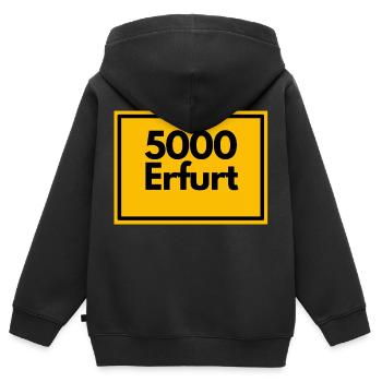 Ortsschild - damals Retro alte PLZ 5000 ERFURT - Kinder Premium Organic Zip Hoodie - Schwarz - Hinten - AI Model Kid Male (0cm)