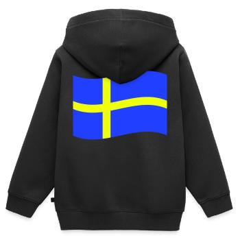 suède - Sweat Premium à capuche zippé enfant bio - noir - Dos - AI Model Kid Male (0cm)