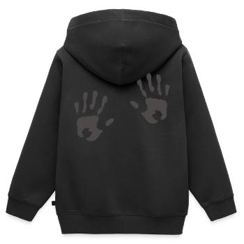 hands - Kinder Premium Organic Zip Hoodie - Schwarz - Hinten - AI Model Kid Male (0cm)