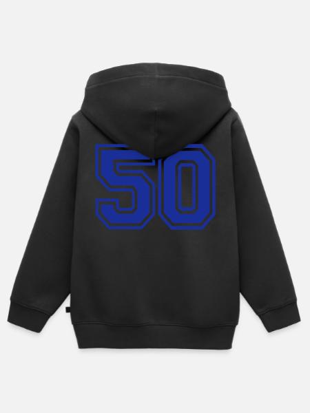 50 - Kinder Premium Organic Zip Hoodie - Schwarz