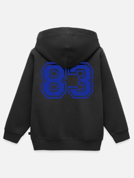 83 - Kinder Premium Organic Zip Hoodie - Schwarz
