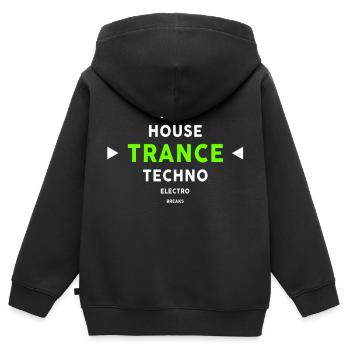 Trance & Genre Diamond - Kids Premium Organic Zip-up Hoodie - black - Back - AI Model Kid Male (0cm)