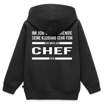 Chef - Kinder Premium Organic Zip Hoodie - Schwarz - Hinten - AI Model Kid Male (0cm)