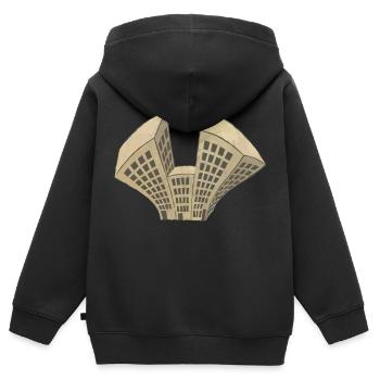 Earthquake - Kinder Premium Organic Zip Hoodie - Schwarz - Hinten - AI Model Kid Male (0cm)