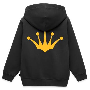 König oder Königin Krone 4 1c - Kinder Premium Organic Zip Hoodie - Schwarz - Hinten - AI Model Kid Male (0cm)