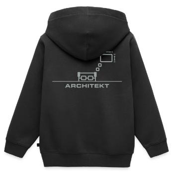 Architekt - Kinder Premium Organic Zip Hoodie - Schwarz - Hinten - AI Model Kid Male (0cm)