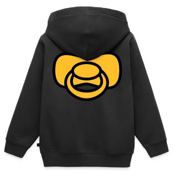 soother - Sweat Premium à capuche zippé enfant bio - noir - Dos - AI Model Kid Male (0cm)