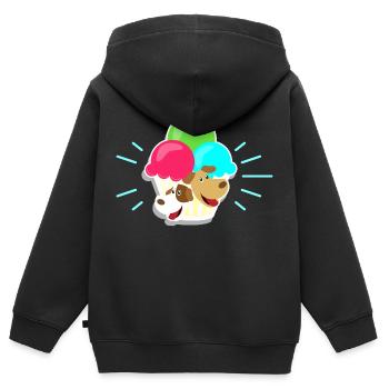 Ice Cream and Dogs I Gift - Kids Premium Organic Zip-up Hoodie - black - Back - AI Model Kid Male (0cm)