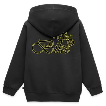 mountain bike - Sweat Premium à capuche zippé enfant bio - noir - Dos - AI Model Kid Male (0cm)