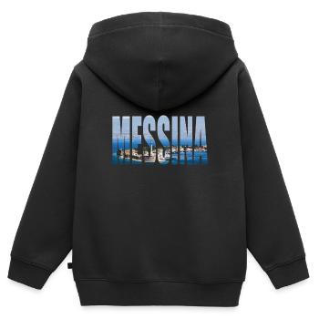 MESSINE ITALIE - Sweat Premium à capuche zippé enfant bio - noir - Dos - AI Model Kid Male (0cm)