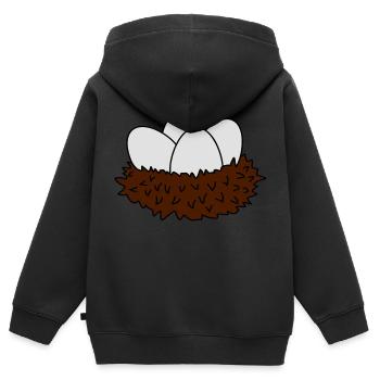 nest - Sweat Premium à capuche zippé enfant bio - noir - Dos - AI Model Kid Male (0cm)