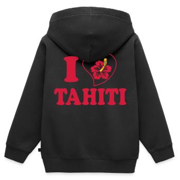 I Love Tahiti - Kinder Premium Organic Zip Hoodie - Schwarz - Hinten - AI Model Kid Male (0cm)