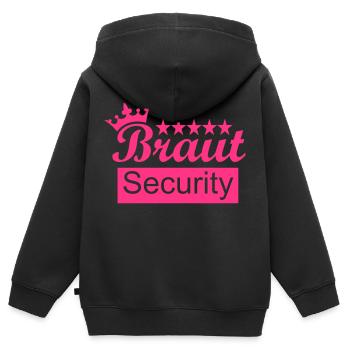 Braut - Kinder Premium Organic Zip Hoodie - Schwarz - Hinten - AI Model Kid Male (0cm)