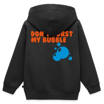 don't burst my bubble - Sweat Premium à capuche zippé enfant bio - noir - Dos - AI Model Kid Male (0cm)