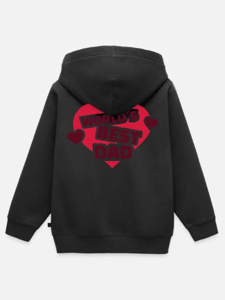 Papa - Kinder Premium Organic Zip Hoodie - Schwarz